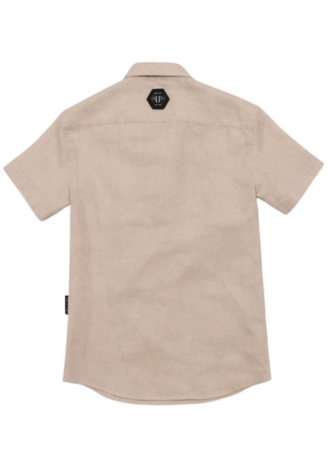 Sand-colored linen shirt for children Philipp Plein | BSI250SABBIA